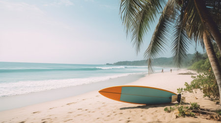 Surf board background. Illustration Generative AIの素材