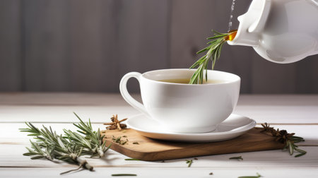 Hot tea background. Illustration Generative AIの素材