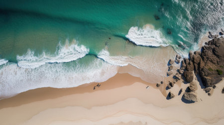 beach and ocean. Illustration Generative AIの素材