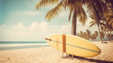 Surf board background. Illustration Generative AIの素材