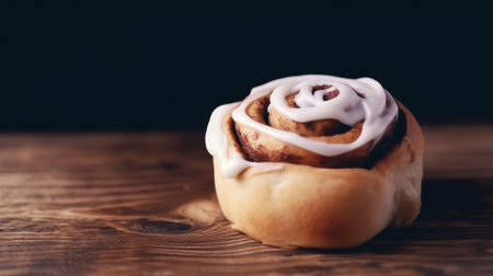 Cinnamon bun. Illustration Generative AIの素材