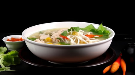 Preparing Chicken Noodles Soup Illustration Generative AIの素材