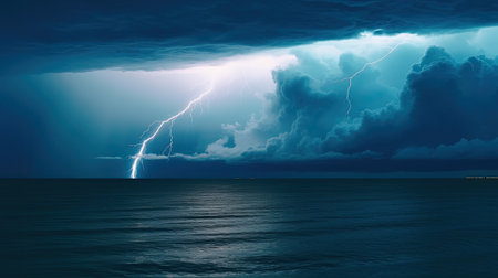 neon lightning. Illustration Generative AIの素材