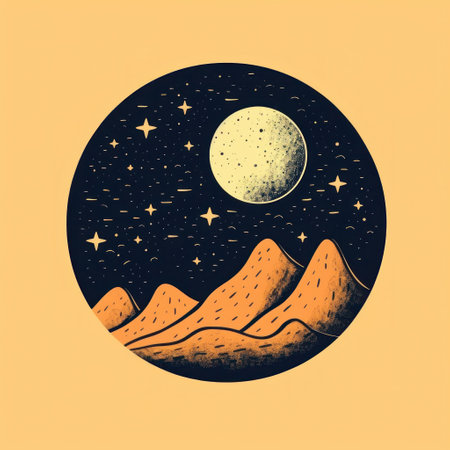 Moon simple illustration. Illustration Generative AIの素材