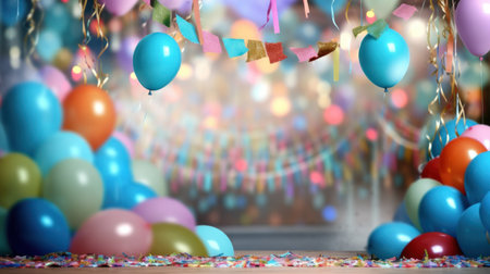 birthday party background. Illustration Generative AIの素材