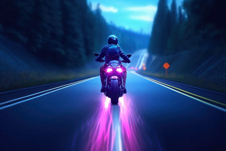 Sportsman rides a bicycle, Illustration Generative AIの素材