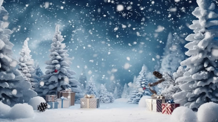 Merry christmas background. Illustration Generative AIの素材