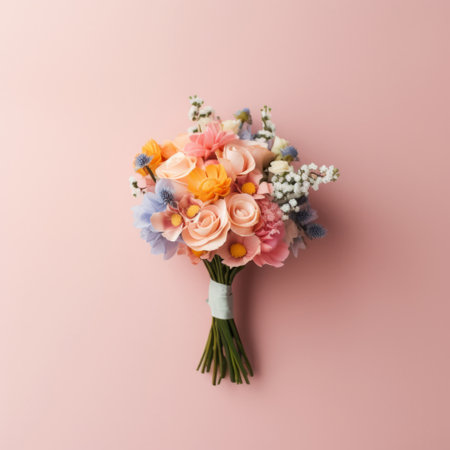 Cute wedding bouquet. Illustration Generative AIの素材