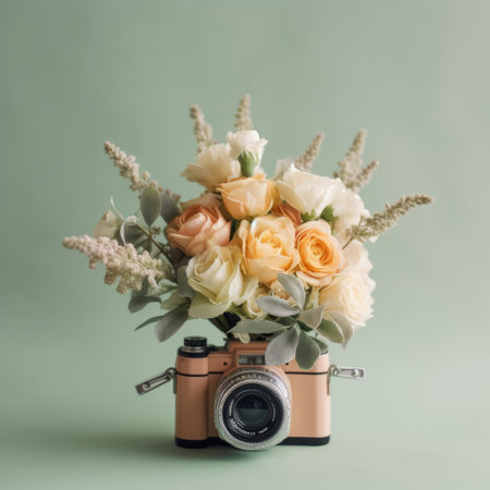 Cute wedding bouquet. Illustration Generative AIの素材