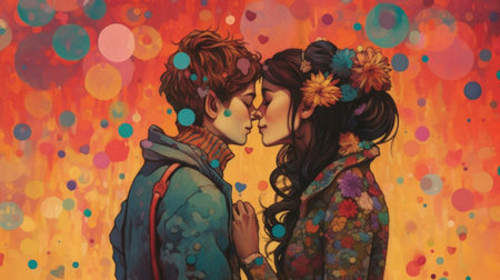 Love is love concept background. Illustration Generative AIの素材