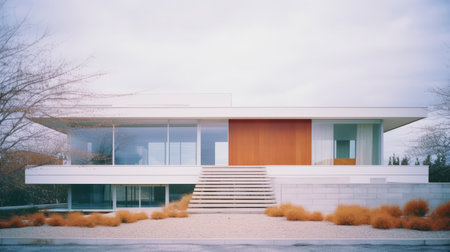 beautiful modern house. Illustration Generative AIの素材