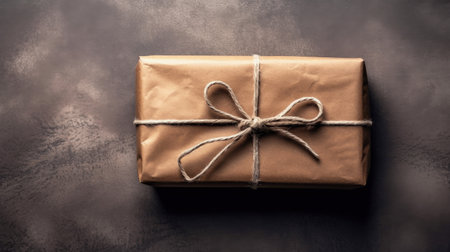 Craft paper gift box. Illustration Generative AIの素材