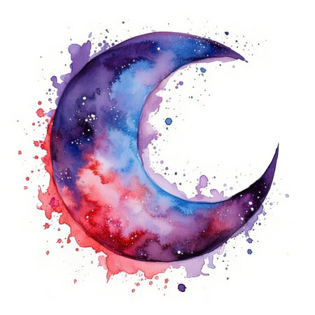 watercolor moon. Illustration Generative AIの素材