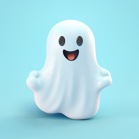 Cute 3d funny ghost. Vector Illustrationのイラスト素材