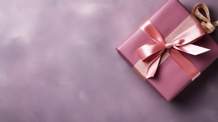 gift with a festive ribbon and tag.の素材