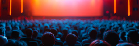 Abstract blurred cinema background with spectators.の素材