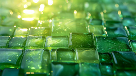 Abstract green glass background.の素材