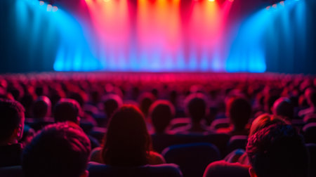 Abstract blurred cinema background with spectators.の素材