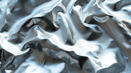 Abstract background made of silver foil.の素材