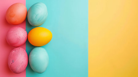 minimalist vivid advertisment easter background with copy space.の素材
