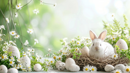 Poster for advertising Easter with large empty space for text.の素材