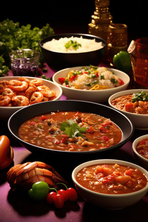 A mouth-watering photo showcasing traditional Mardi Gras cuisine.の素材
