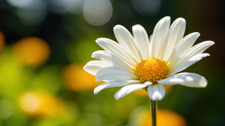 a single, delicate flower, such as a daisy or a tulip, with a blurred background.の素材