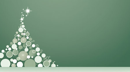 A light green background with a tall and skinny Christmas tree and a few gift boxes underneath.の素材