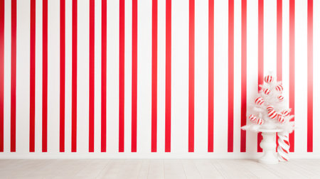 A playful and whimsical option, with red and white candy cane stripes creating a fun and festive backdrop.の素材