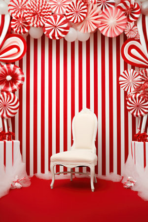 A playful and whimsical option, with red and white candy cane stripes creating a fun and festive backdrop.の素材