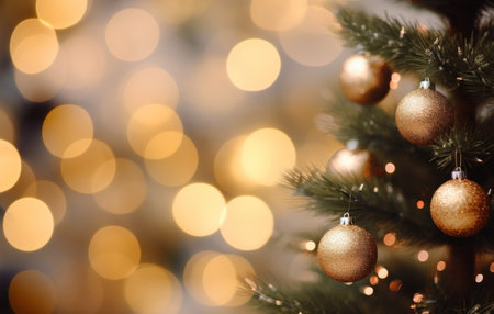 christmas tree with dark circles in front.の素材