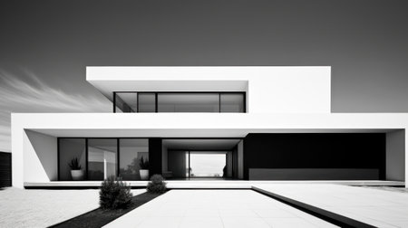 The clean lines and minimalist aesthetic of a modern home are on full display.の素材