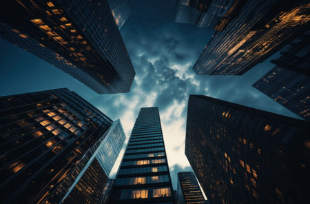 office buildings are on top of each other.の素材