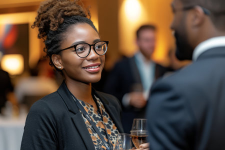 The agent engaging in networking activities, attending industry events, and building connections.の素材