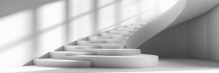 Minimal geometric white light background abstract design.の素材