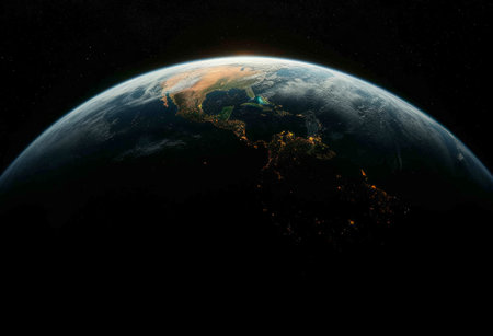 space earth space dark background.の素材