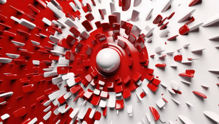 a plate of red paper is made of bullet hitsの素材