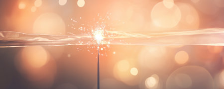 a sparkler burns at a dark night.の素材