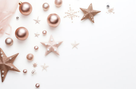 a variety of christmas items on a white backgroundの素材