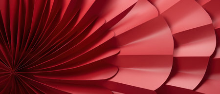 an image with several red paper fan blades on a white background,の素材