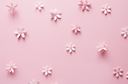 christmas snowflakes on pink background,の素材