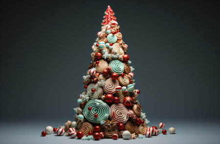christmas tree made of candy and spices,の素材