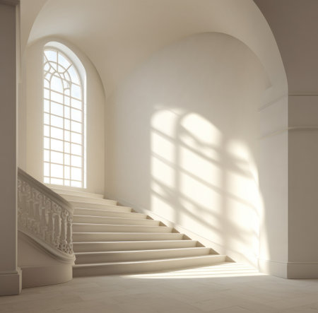 stairs and window into a room,の素材
