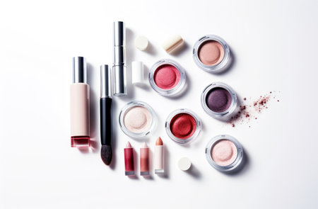 some makeup items arranged on top of each other on a white background,の素材