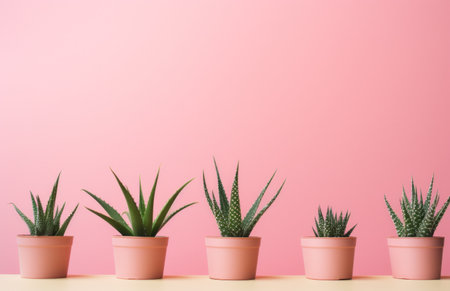 some plants on a pink background,の素材