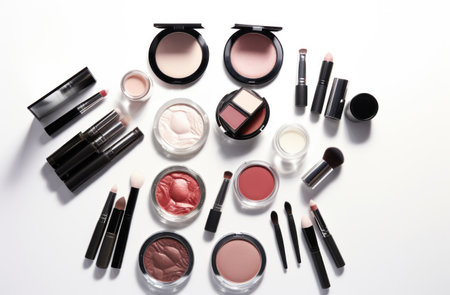 some makeup items arranged on top of each other on a white background,の素材