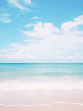 the beach view on a blue sky day,の素材