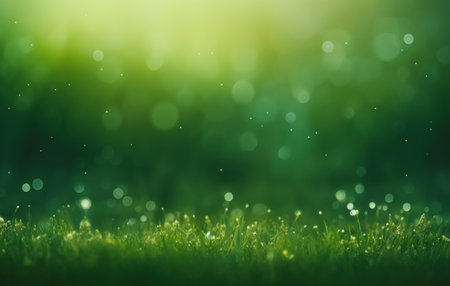 a green grassy background with bokeh blur effect,の素材