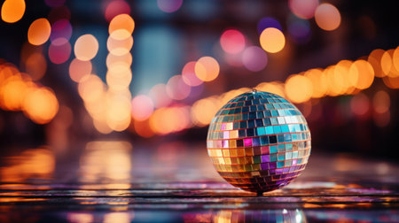 disco ball background with copy spaceの素材