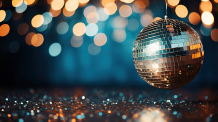 disco ball background with copy spaceの素材